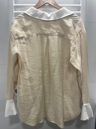 Camisa Mango Beige y Blanca SIN ESTRENAR