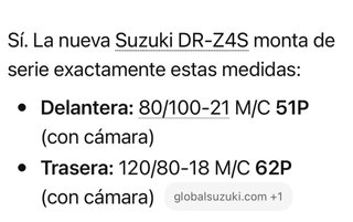 Neumáticos Suzuki DR-Z4 S Originales