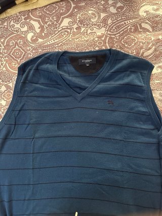 Chaleco Burberry Rayas Azul Talla L