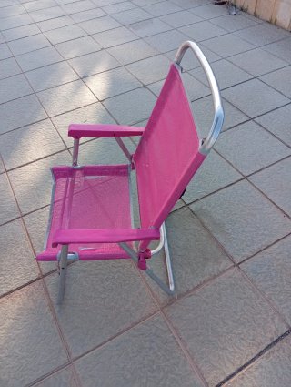 Silla Playa Plegable Rosa