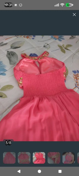 3 Vestidos de Fiesta Dorados y Rosas