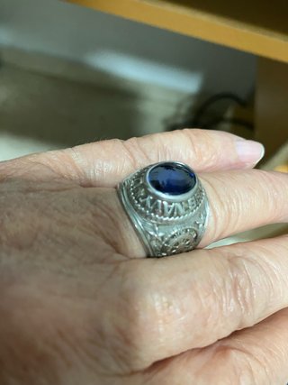 Anillo Marines Paladio Azul Estrella Teniente