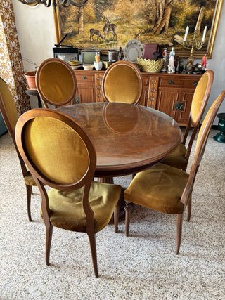 Lote de 6 Sillas Vintage Terciopelo Clásico