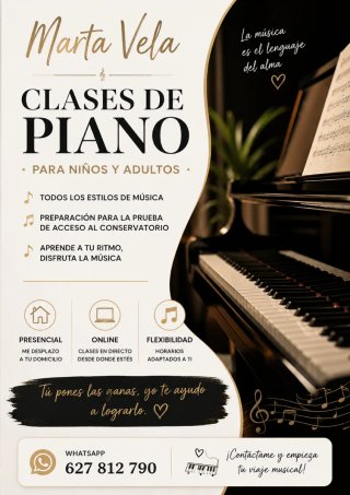 Se dan clases de piano y solfeo