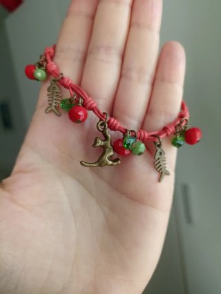 Conjunto de pulsera y pendientes de gato