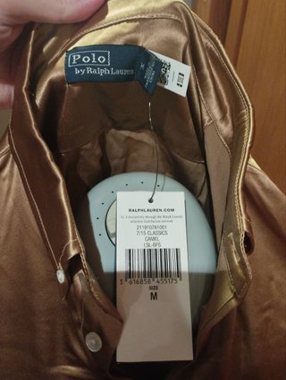 Camisa Relaxed Fit Charmeuse Seda Dorada