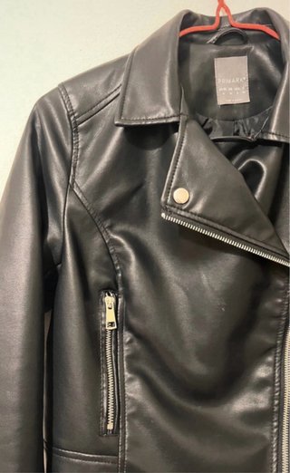 Giacca ecopelle Biker nera