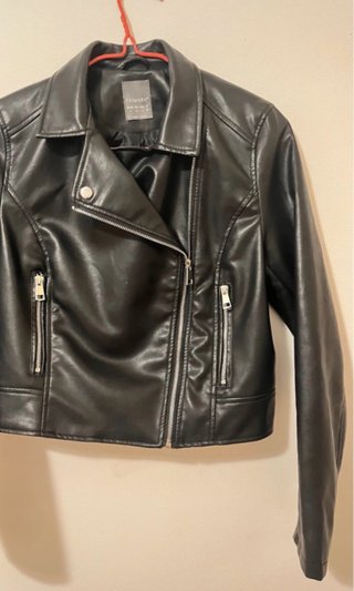Giacca ecopelle Biker nera