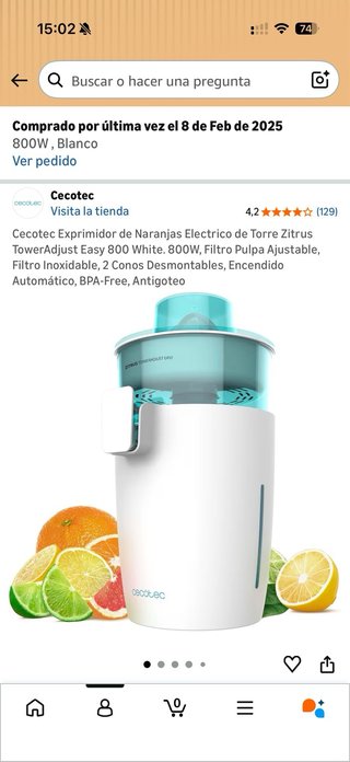 Exprimidor Cecotec 800W