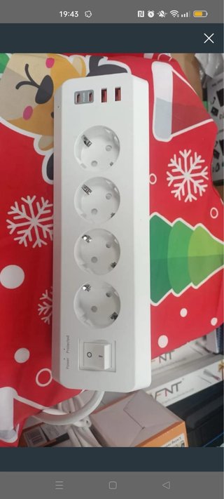 2 unidades  Regleta 4 enchufes + 3 USB