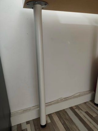 Escritorio Ikea Madera y Metal Blanco