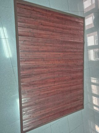 Alfombra de madera y bambú