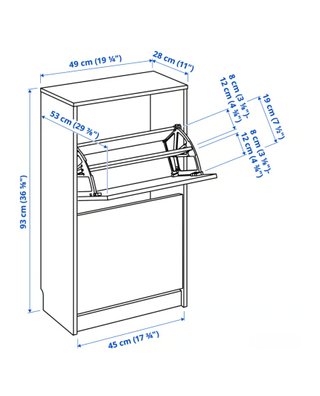 Zapatero Bissa Ikea 2 cajones