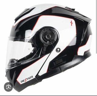 2 Cascos de Moto Negros con Visera