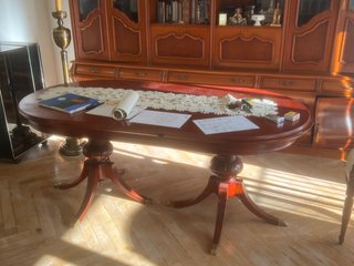 Mesa de comedor extensible de madera