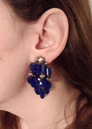 Pendientes azules y dorados