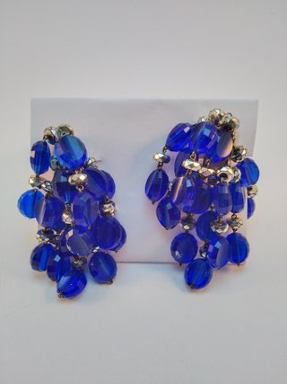Pendientes azules y dorados