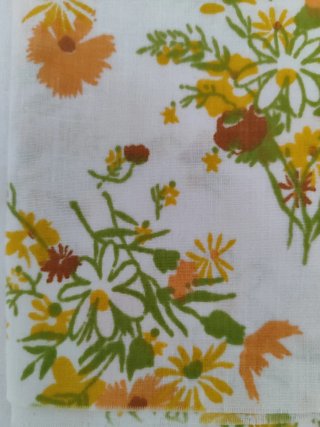 Retal tela vintage estampado flores