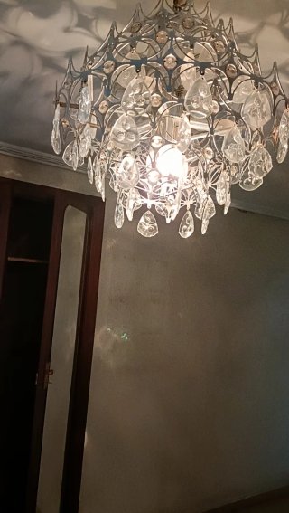 Lámpara de techo cristal y metal