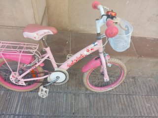 Bicicleta Infantil Rosa con Cesta de niñas