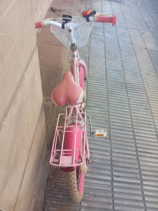 Bicicleta Infantil Rosa con Cesta de niñas