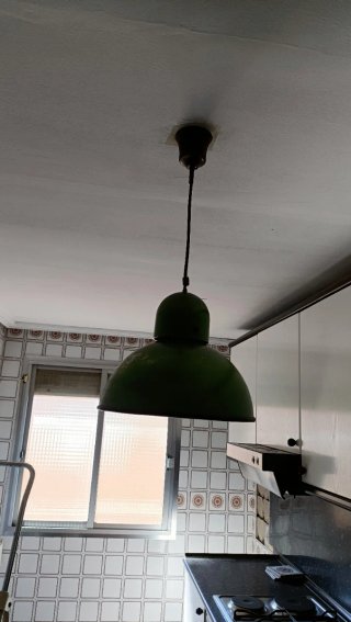 Lámpara de techo verde metal