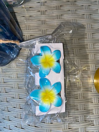 Molletine fiore blu e giallo