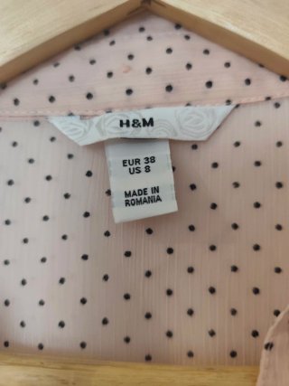 Blusa H&M lunares rosa talla M
