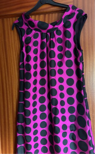 Vestido Cortefiel lunares rosa y negro Talla S