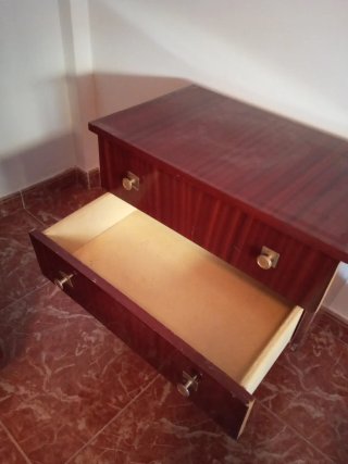 Mesita auxiliar madera y mármol
