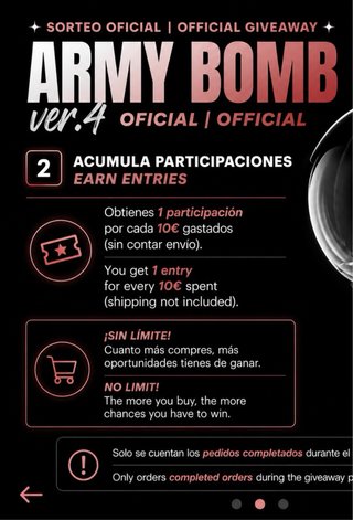 ⟭⟬⁷ BTS ARMY Bomb Lightstick no oficial (fanmade)