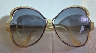 Gafas de sol vintage LA MADRA doradas y marrones