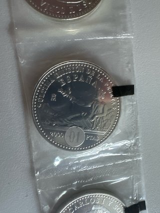 Lote de 10 Monedas 2000 PTS Plata 2001
