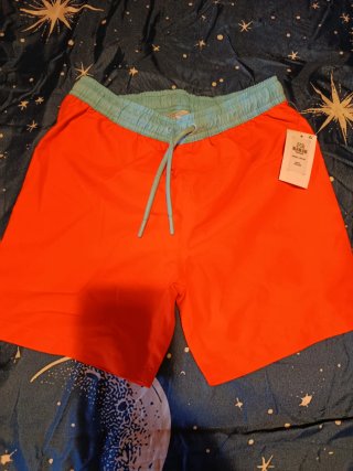 Bañador niño nuevo naranja y turquesa 7-8 años