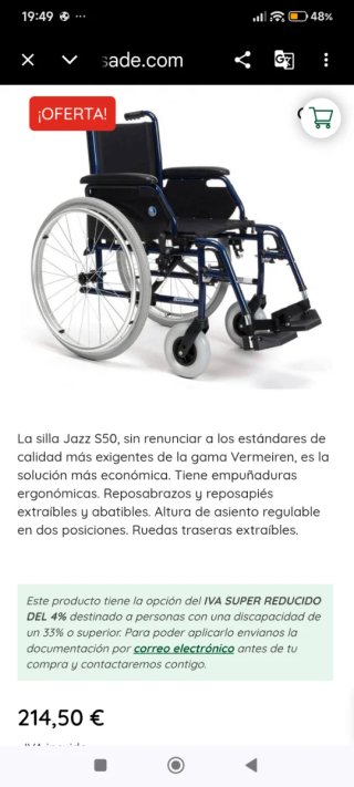 Silla de Ruedas Vermeiren Jazz S 50