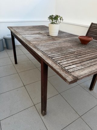 Juego 2 Mesas Exteriores Madera