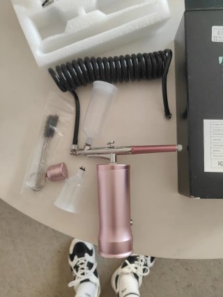 Pistola aerógrafo maquillaje rosa