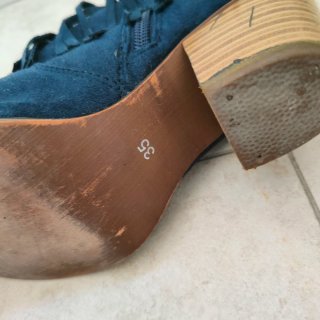 Botines azules con flecos