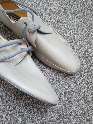 Scarpe Oxford uomo pelle grigia 44 vintage grigio