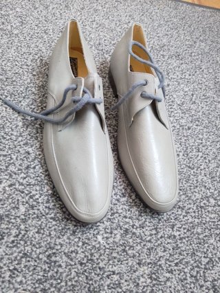 Scarpe Oxford uomo pelle grigia 44 vintage grigio