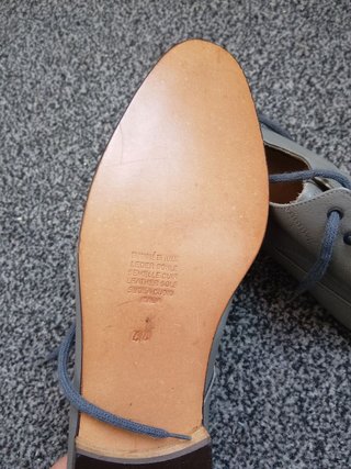 Scarpe Oxford uomo pelle grigia 44 vintage grigio