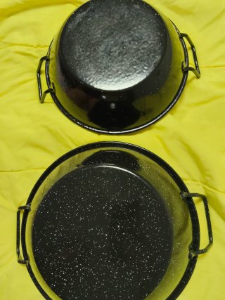 Lote 2 casseruole/padelle smaltate nere