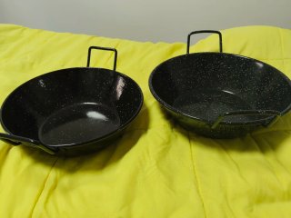 Lote 2 casseruole/padelle smaltate nere