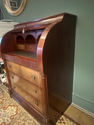 Escritorio Antiguo madera caoba maciza - 3 cajones