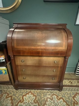 Escritorio Antiguo madera caoba maciza - 3 cajones