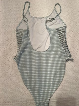 Bañador a cuadros azul y blanco