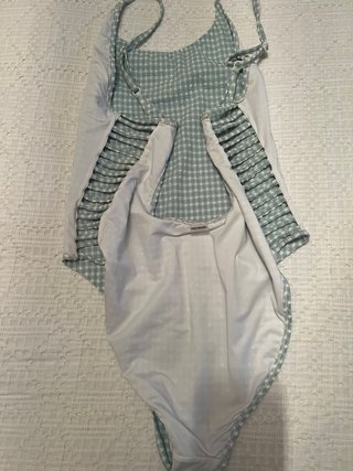 Bañador a cuadros azul y blanco