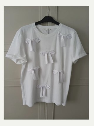 Camiseta blanca con lazos talla única