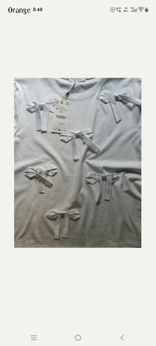 Camiseta blanca con lazos talla única