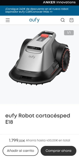 Robot Cortacésped Eufy E18 Nuevo a estrenar